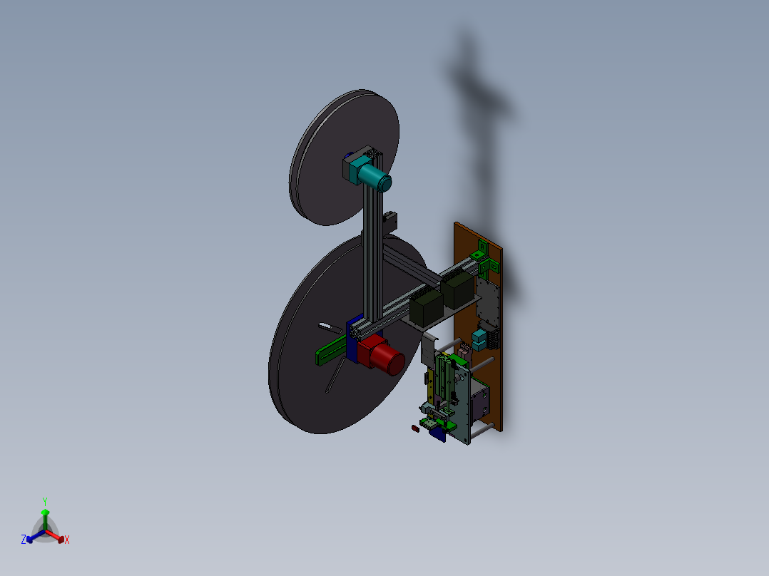 裁切机加收纸带正等轴测图