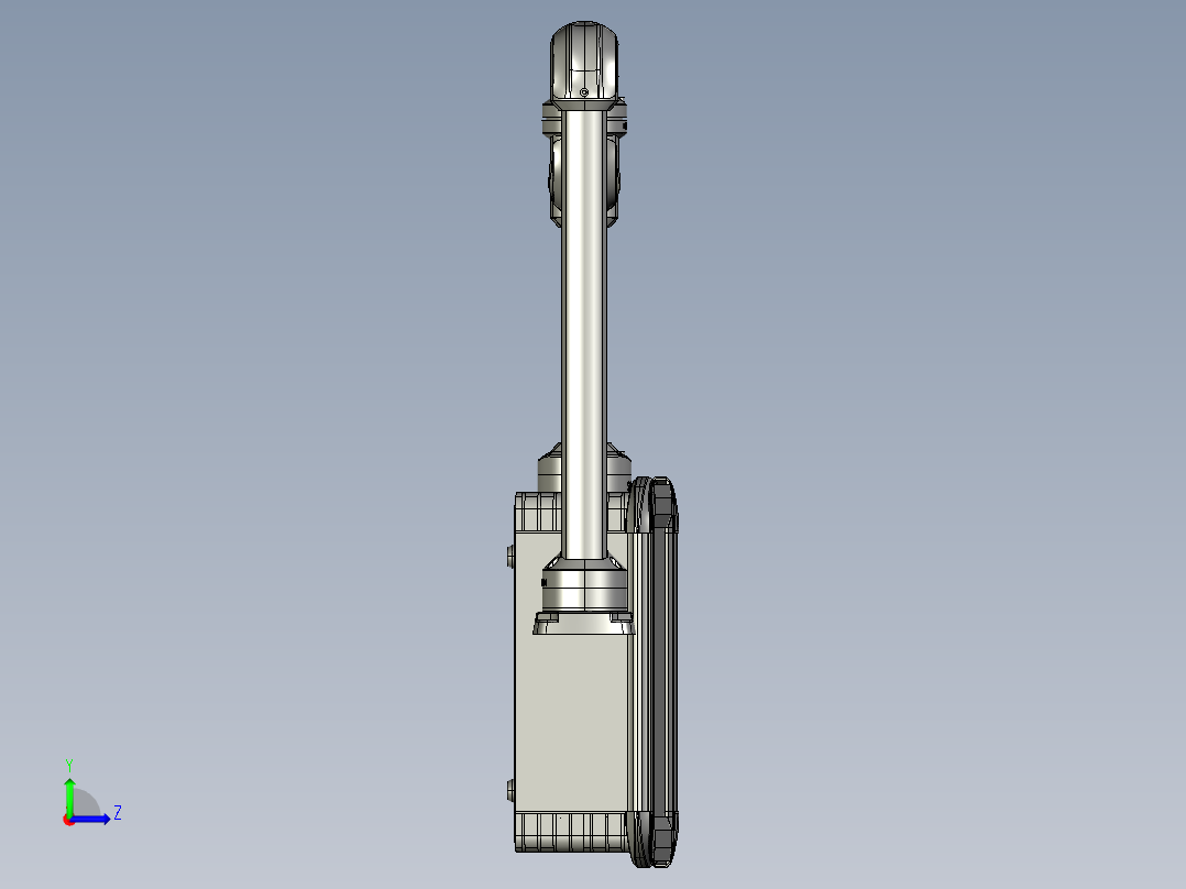 向下旋转底座+转角+转角+中间连接器+箱体连接器+控制箱左视图