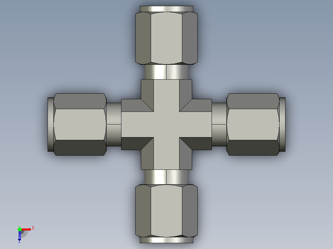 卡套式工业通用硬管接头6_kbu-s俯视图