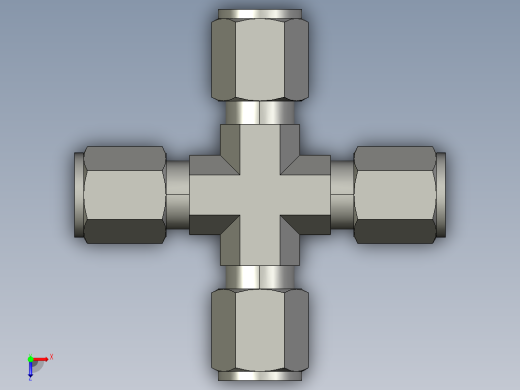 卡套式工业通用硬管接头6_kbu-s俯视缩略图
