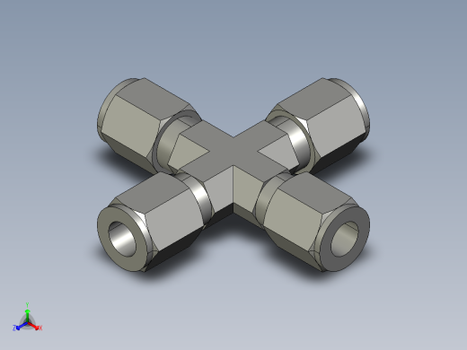 卡套式工业通用硬管接头6_kbu-s正等轴测缩略图
