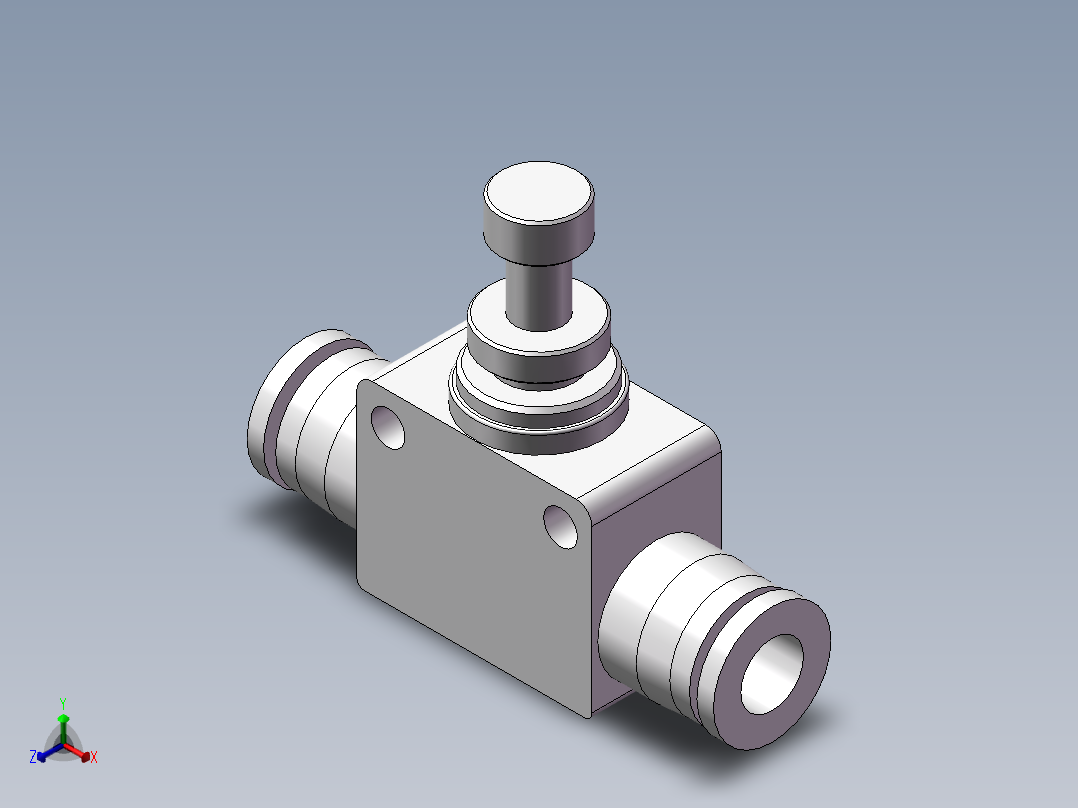 管道型节流阀PSA8（8厘）正等轴测图