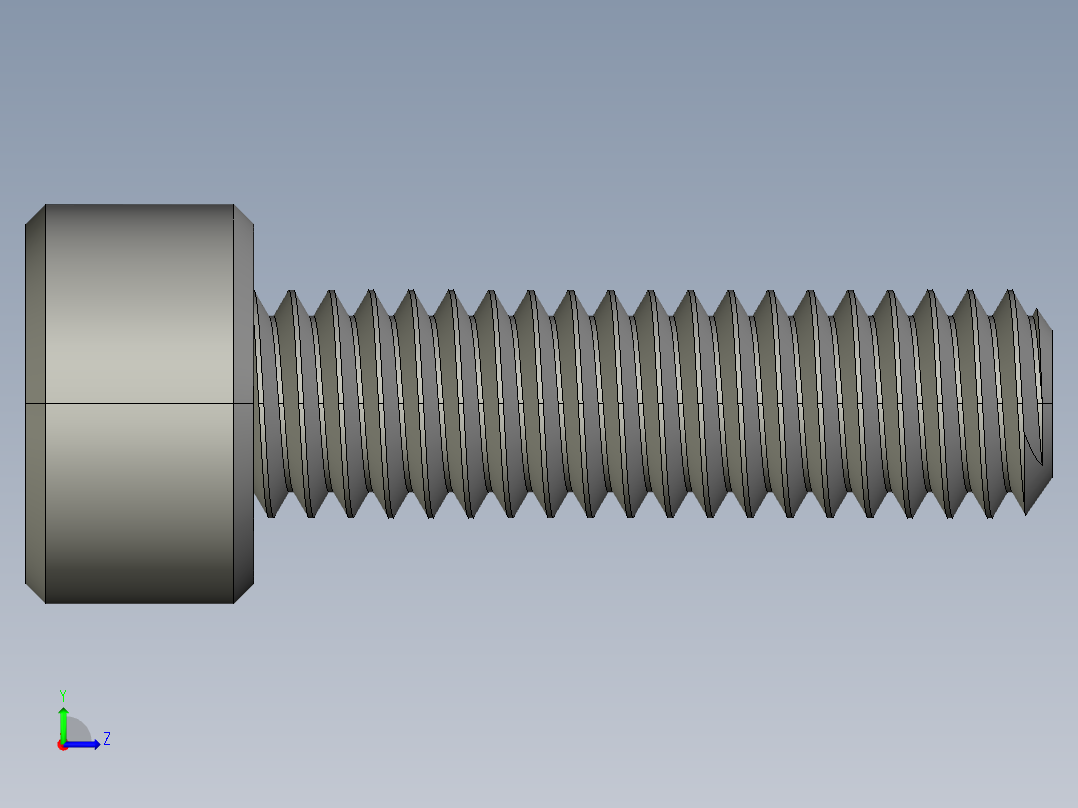 M4 x 0.7mm Thread 14mm LONG SOCKET HEAD CAP SCREW.STEP左视图