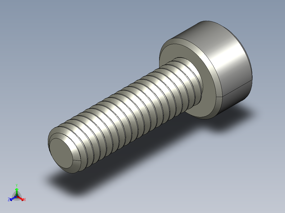 M4 x 0.7mm Thread 14mm LONG SOCKET HEAD CAP SCREW.STEP正等轴测图