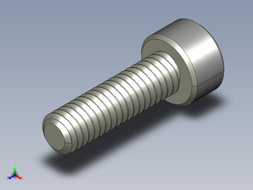 M4 x 0.7mm Thread 14mm LONG SOCKET HEAD CAP SCREW.STEP正等轴测缩略图