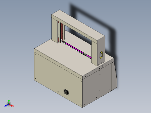 中型OPP束带捆扎机三维模型+CAD图纸