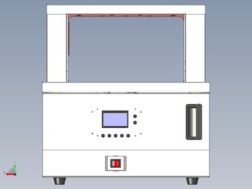 中型OPP束带捆扎机三维模型+CAD图纸后视缩略图