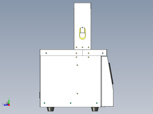 中型OPP束带捆扎机三维模型+CAD图纸右视缩略图