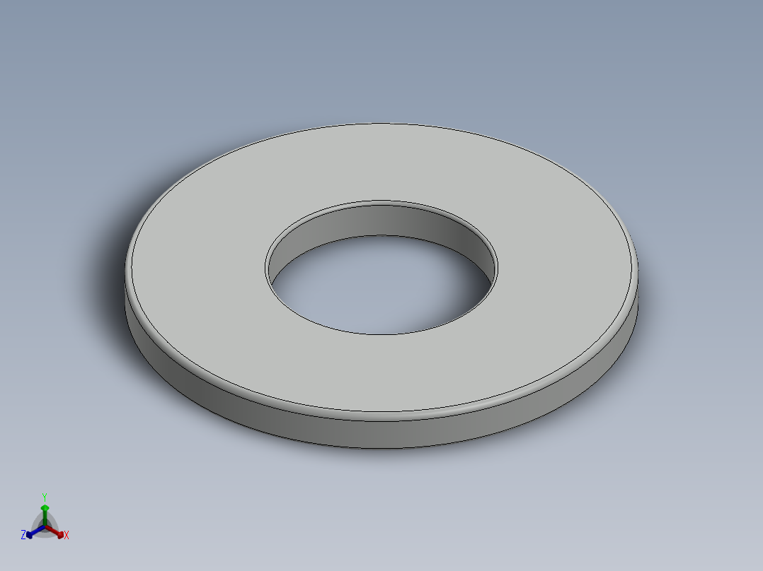 紧固件-0.2500 Flat Washer正等轴测图