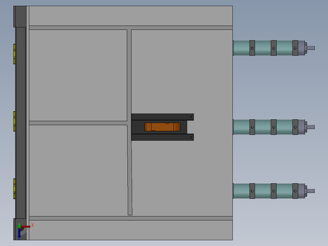 三工位焊接工作台sw18俯视图
