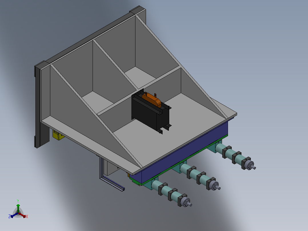 三工位焊接工作台sw18正等轴测图