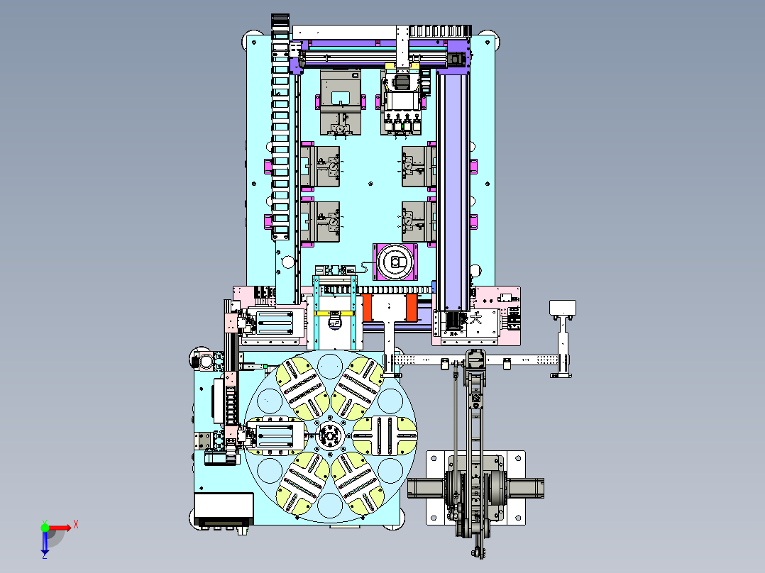 螺柱上料铆压step俯视图