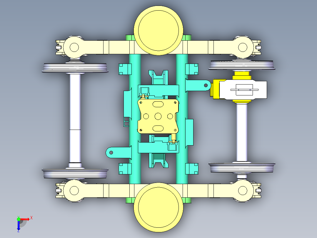 CRH380动车转向架俯视图