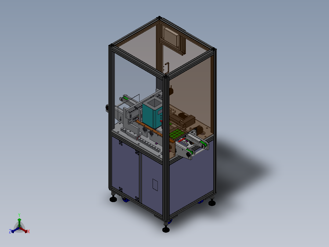 电路板二维码印刷机 sw16正等轴测图