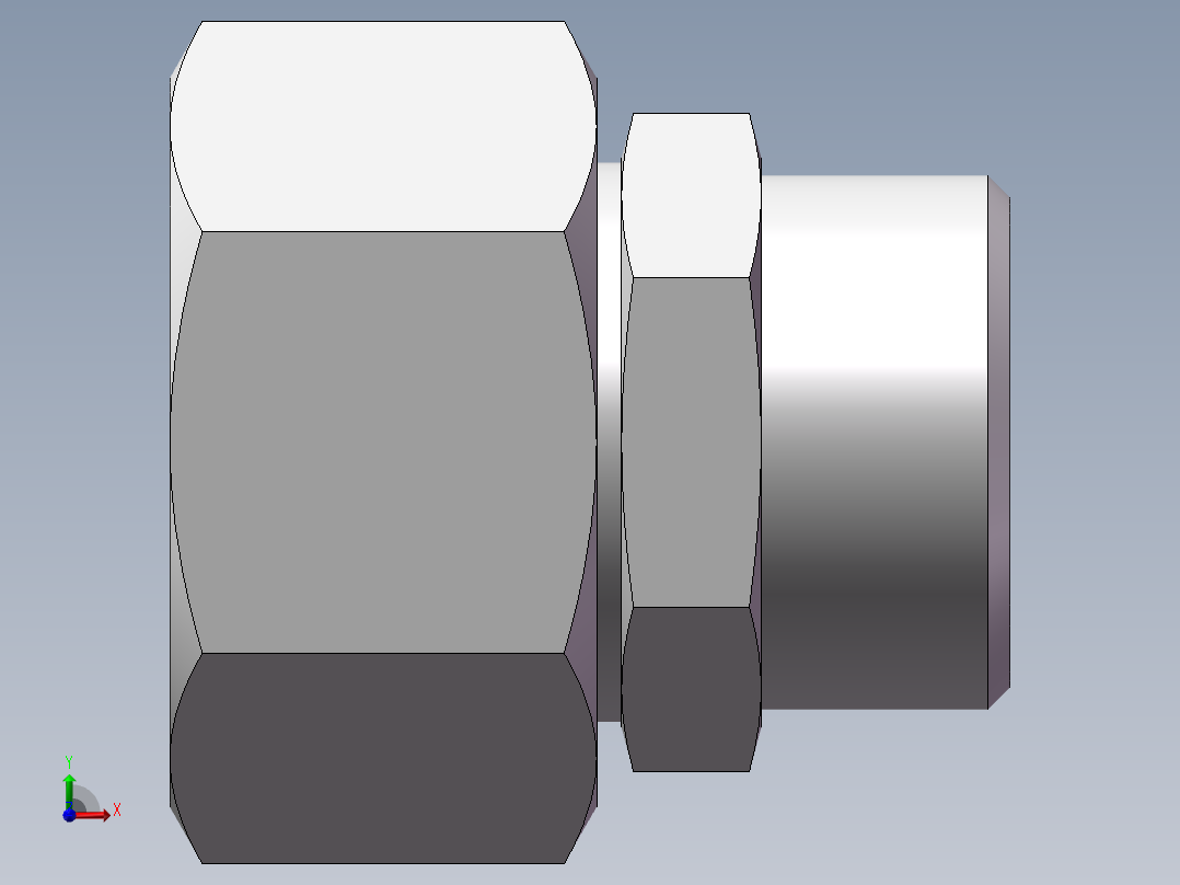 直通变径接头、2C-30-36前视图