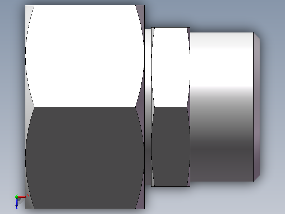 直通变径接头、2C-30-36俯视图