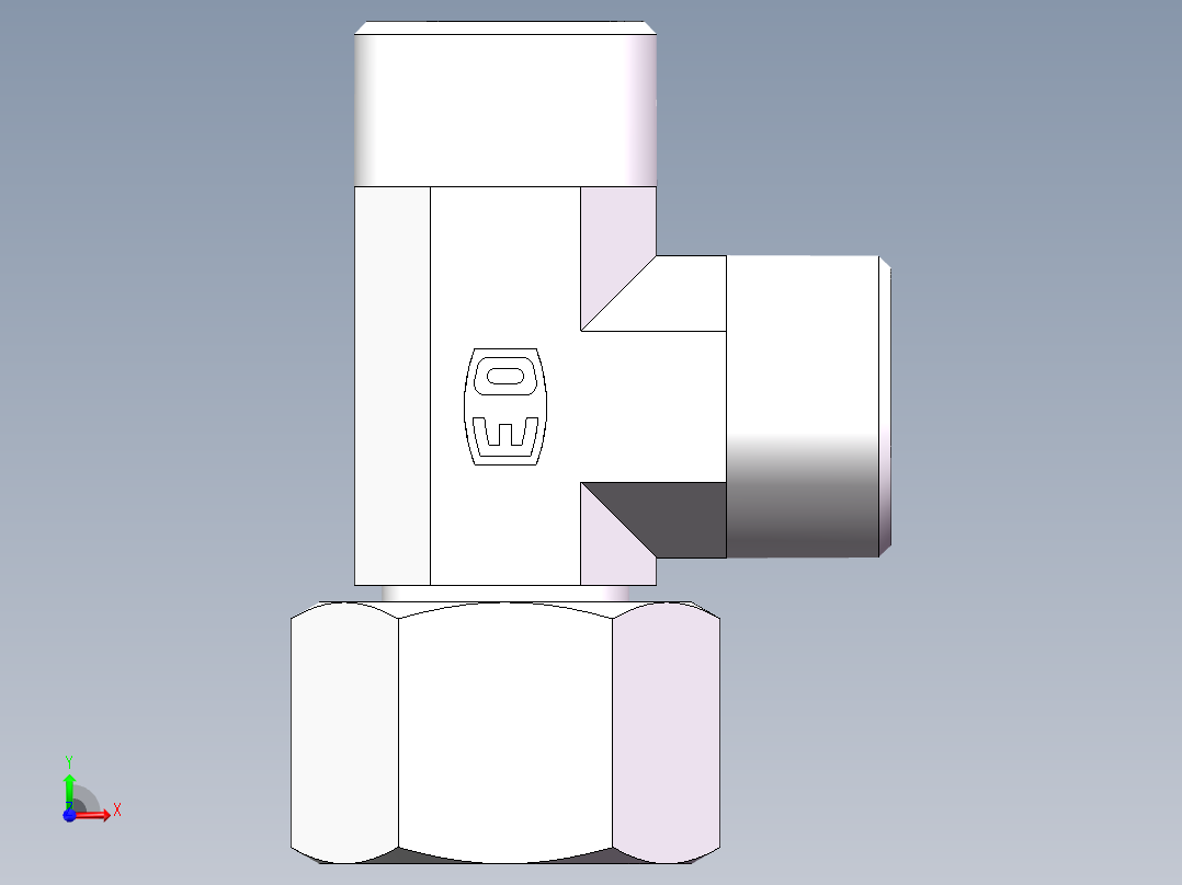 CC+CD 三通组合接头、CC-22前视图