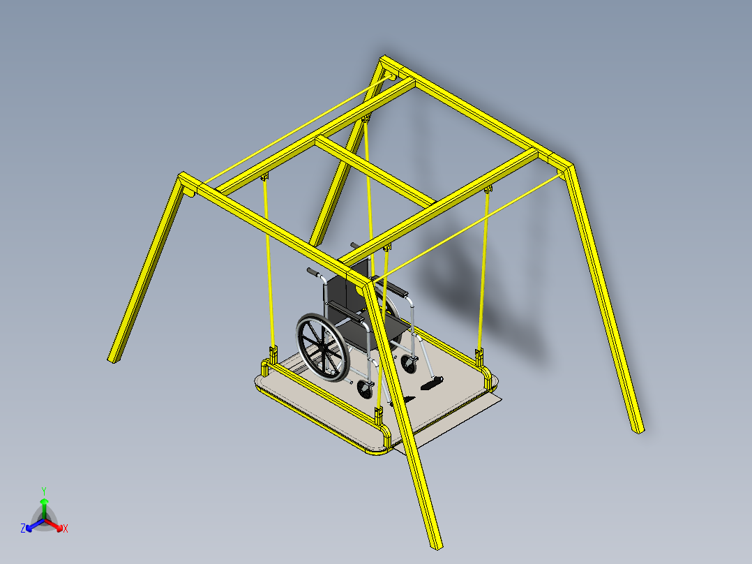 B3003354-轮椅秋千正等轴测图