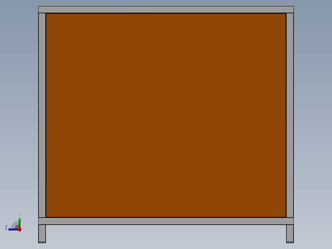 货架、多列货架柜右视图