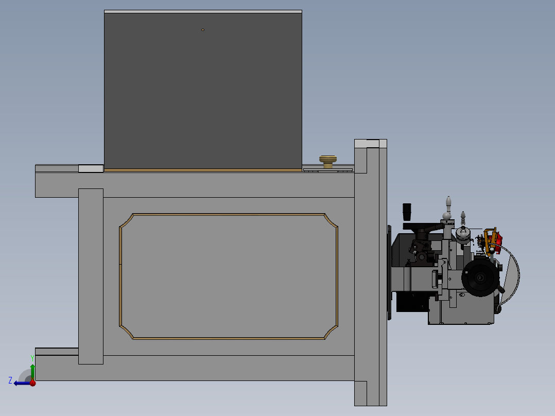 宾福德小型车床右视图