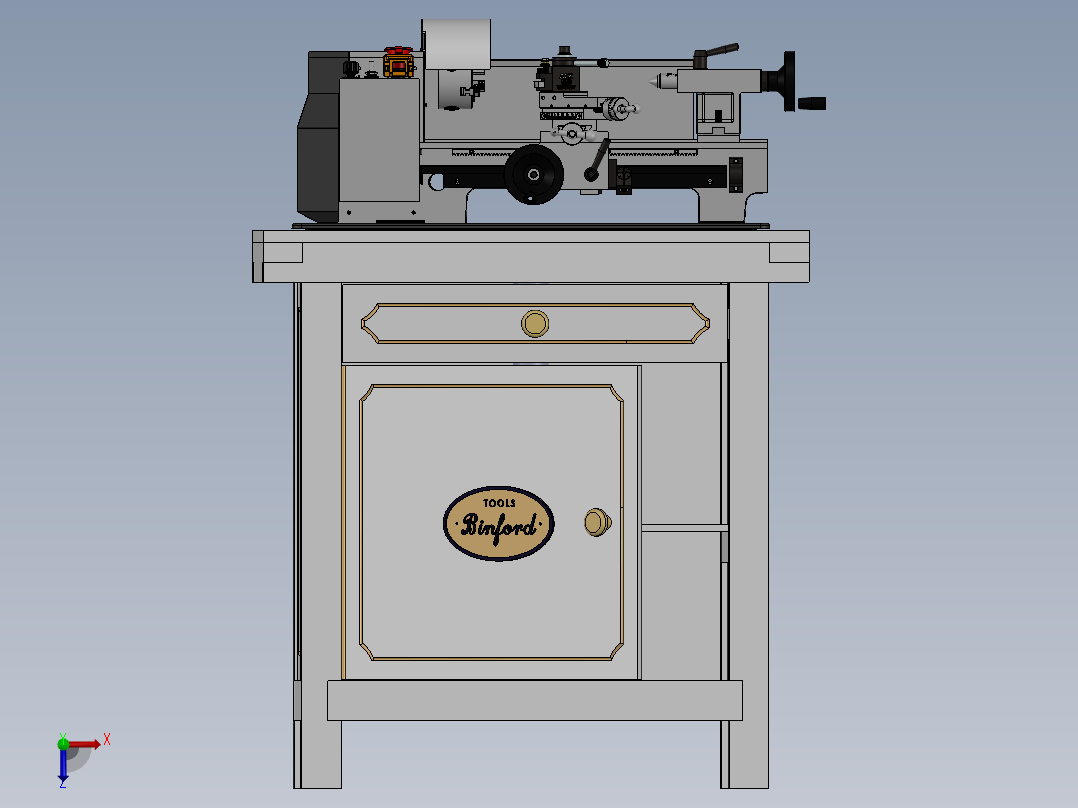 宾福德小型车床俯视图