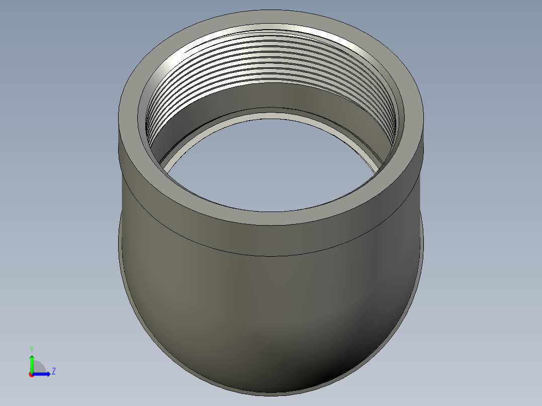 螺纹管弯头-45°等径  DN65左视图