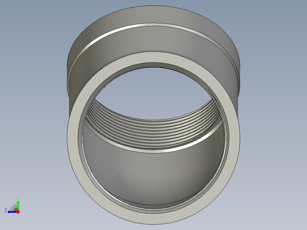 螺纹管弯头-45°等径  DN65右视图