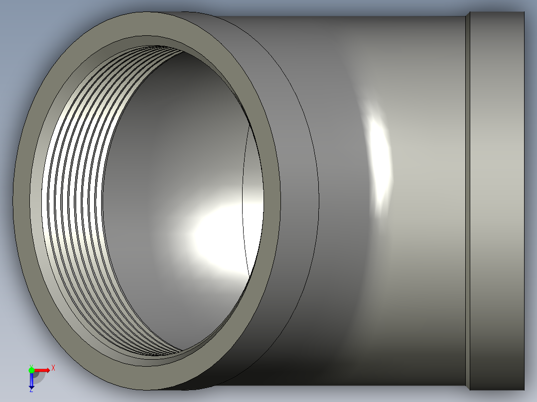 螺纹管弯头-45°等径  DN65俯视图