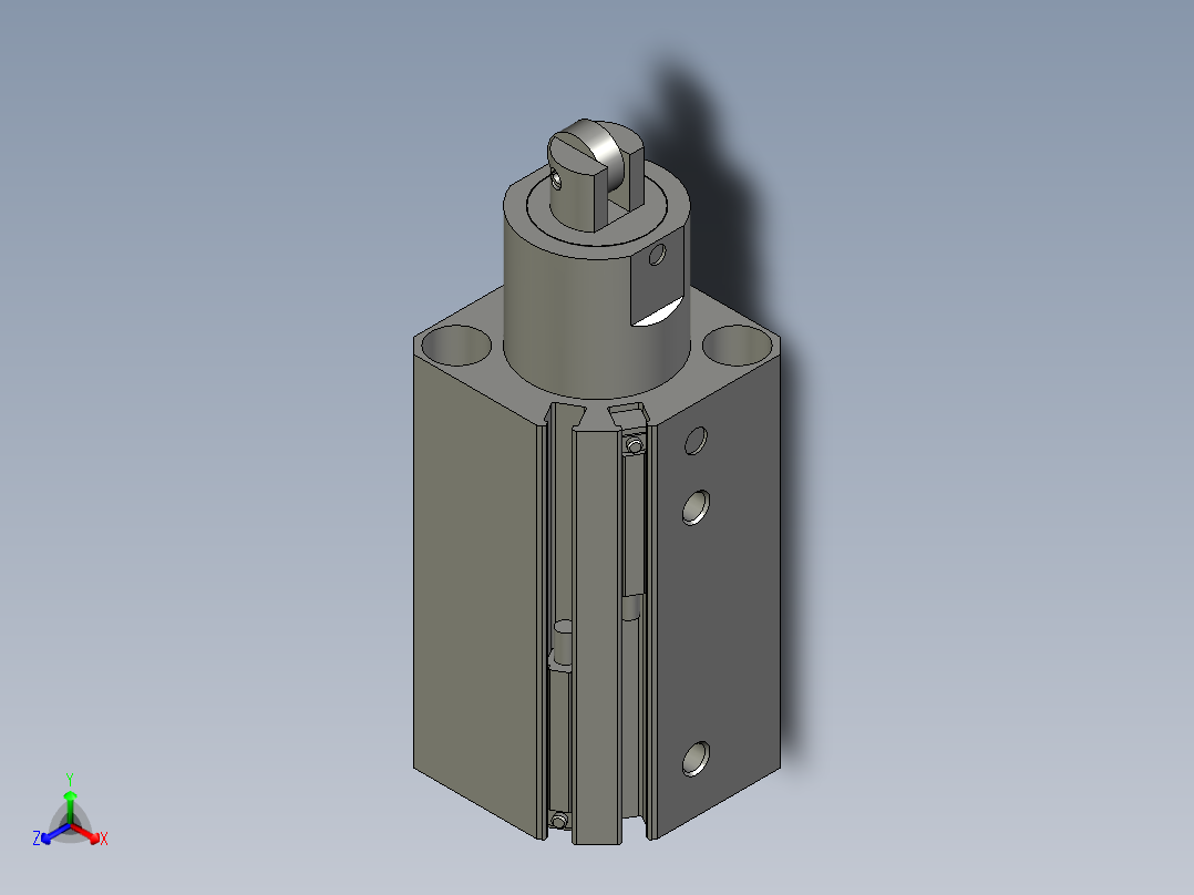 TWQ20x20SR-CS1-GX-2亚德客-阻挡气缸正等轴测图