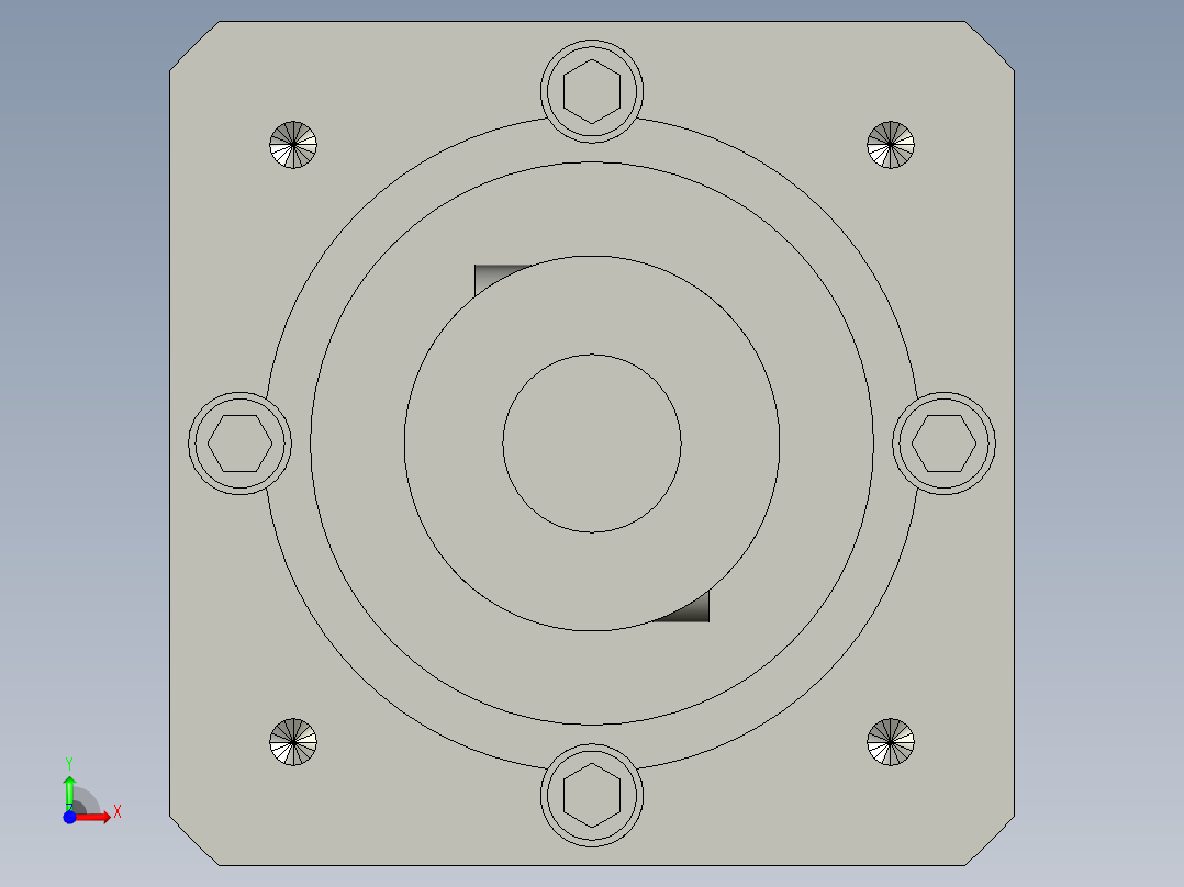 国产减速机PLF090单级三维图前视图