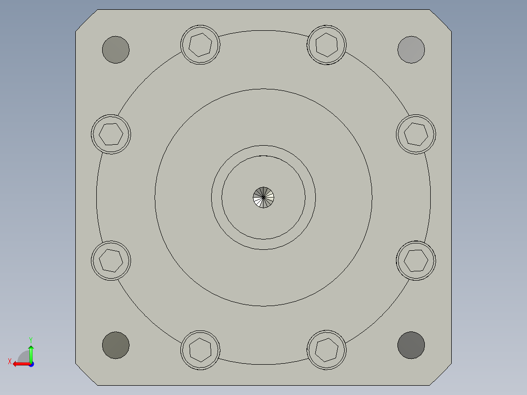 国产减速机PLF090单级三维图后视图