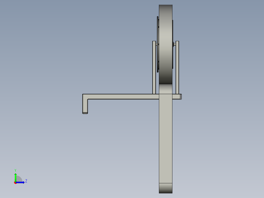 贴胶放料盘机构左视图