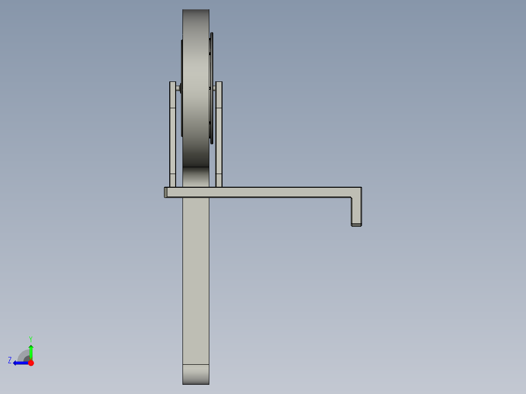 贴胶放料盘机构右视图
