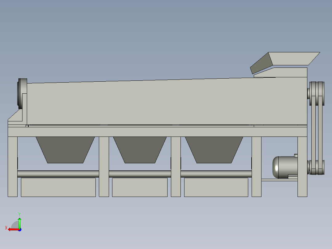 建筑工地用砂石筛选机后视图