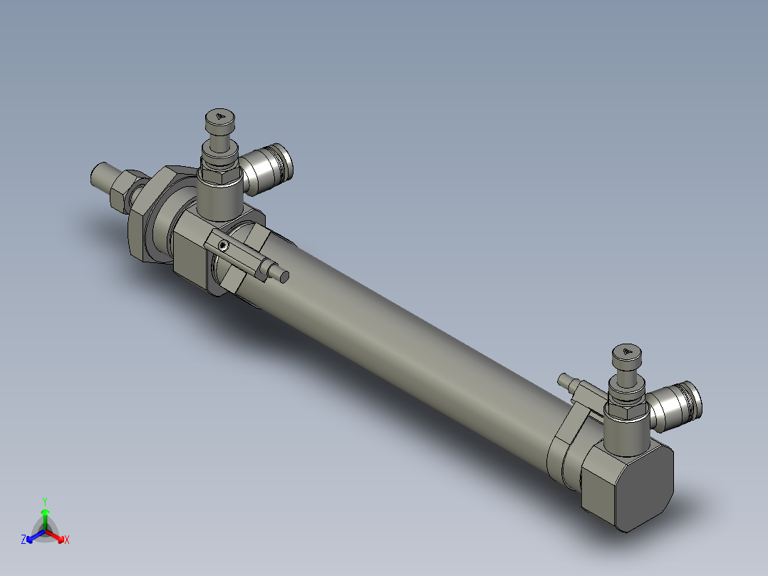 气缸MI20x125SU(0)+(CS1-M-2)正等轴测图