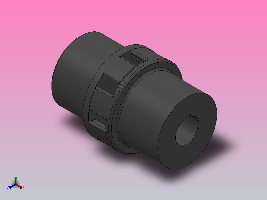 LM型梅花形弹性联轴器_LM10联轴器J170×142／Z70×107正等轴测图