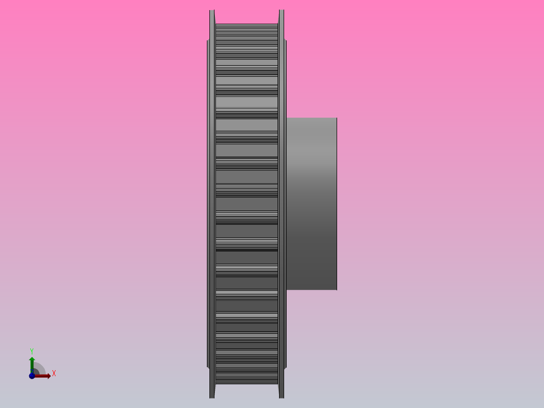 小凸缘型梯形齿同步带轮AT10型[SAT10DB-40-20-da22-ds26-S6-B]前视图