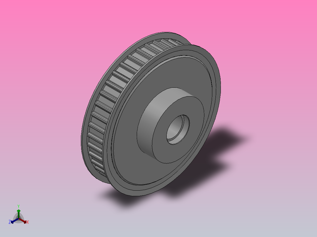 小凸缘型梯形齿同步带轮AT10型[SAT10DB-40-20-da22-ds26-S6-B]正等轴测图