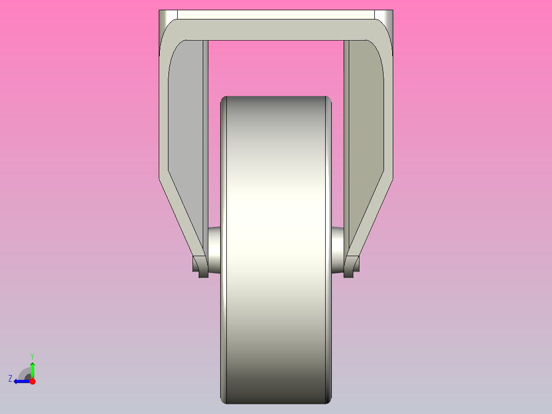 轻载型(20~30kg)固定型脚轮[CALG50-U]右视图