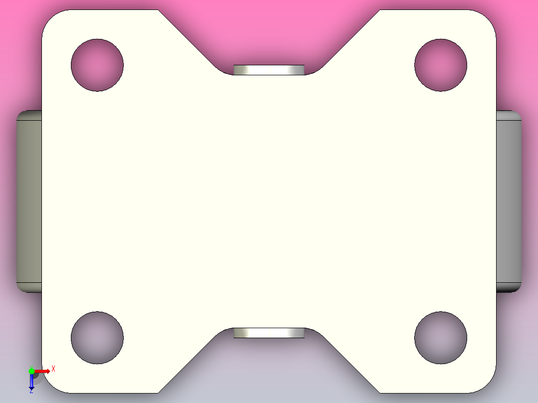 轻载型(20~30kg)固定型脚轮[CALG50-U]俯视图