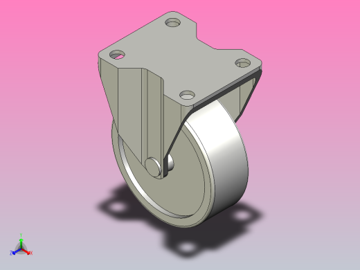 轻载型(20~30kg)固定型脚轮[CALG50-U]正等轴测缩略图