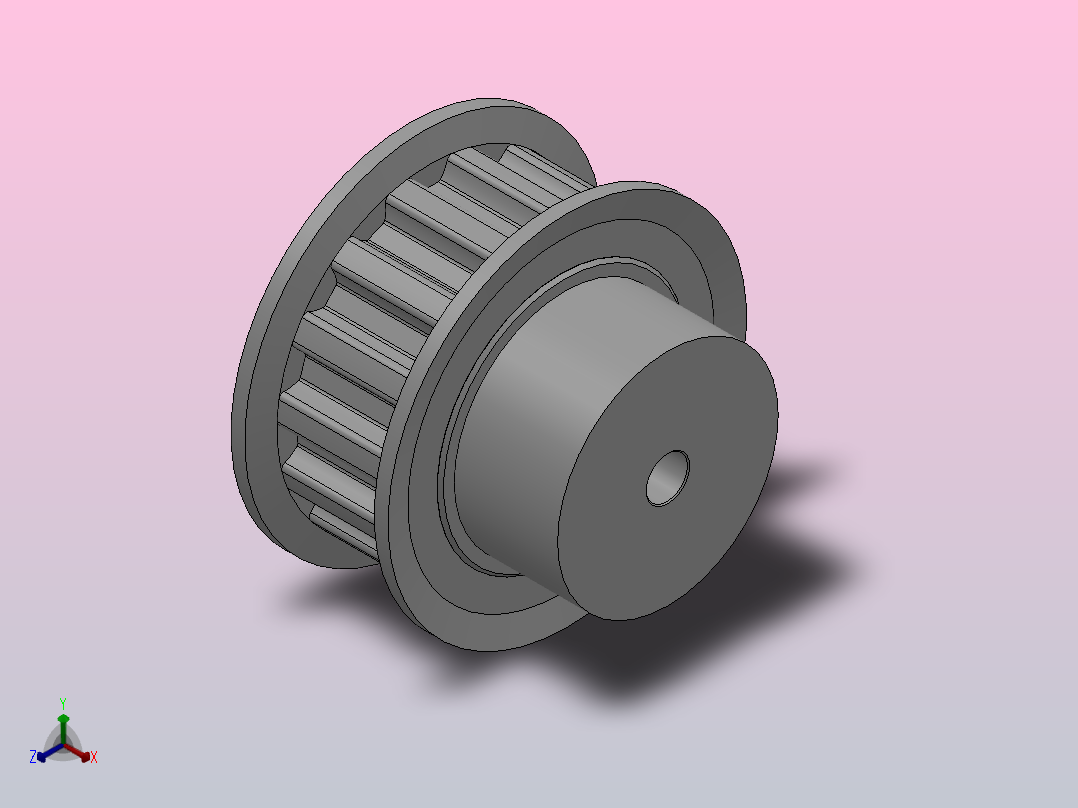 小凸缘型半圆弧形齿同步带轮S8M型_SS8MDC-15-15-dc6-A正等轴测图