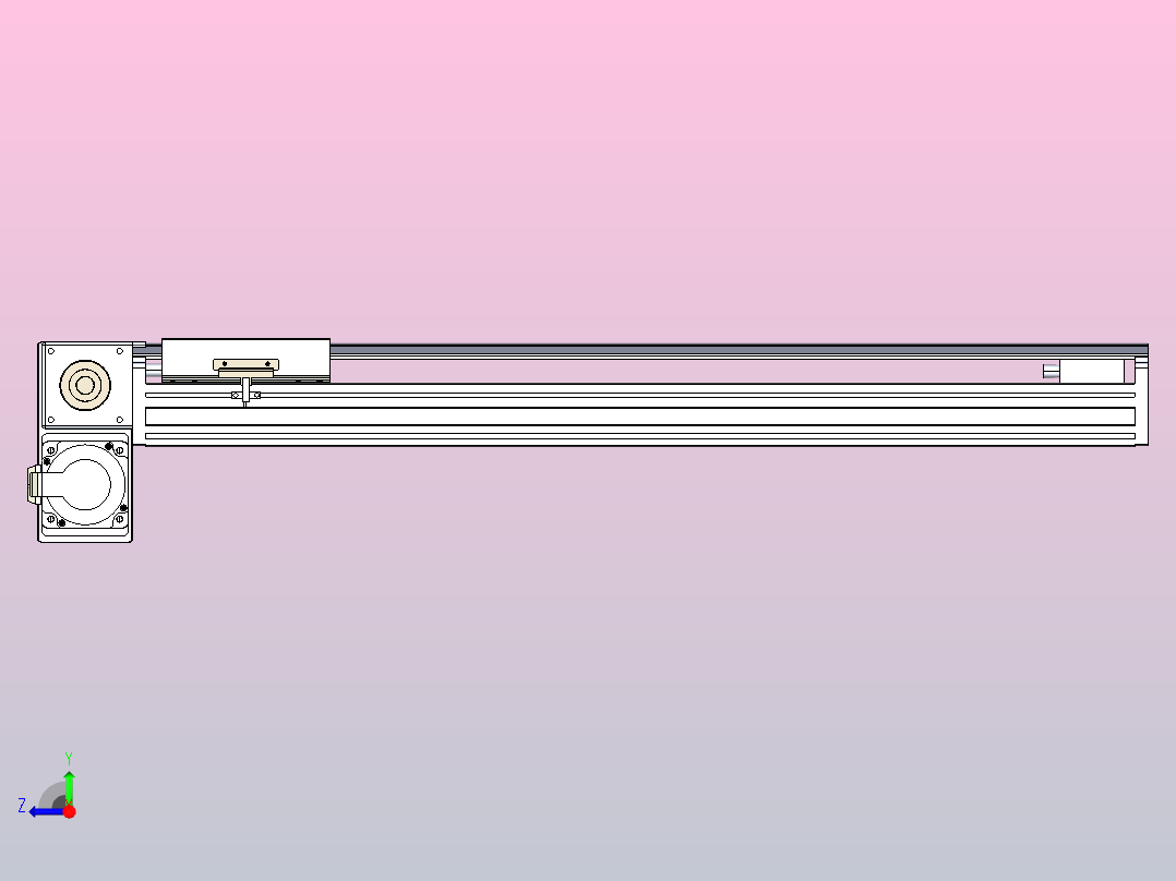 皮带直线轴半封闭可选导轨TPA-HNB-175D-140-L650-LP-Y-P75-N3右视图