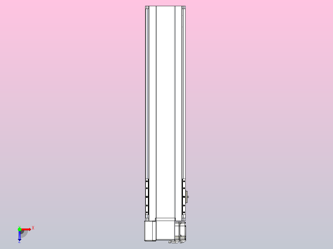 皮带直线轴半封闭可选导轨TPA-HNB-175D-140-L650-LP-Y-P75-N3俯视图