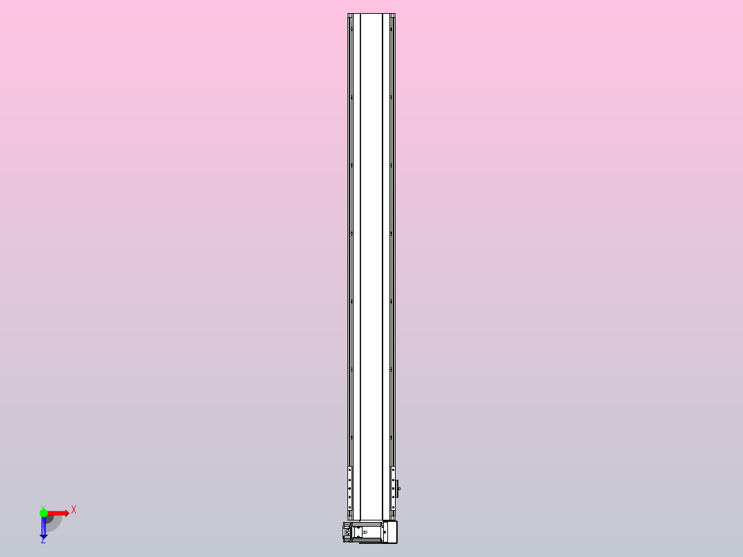 皮带直线轴半封闭可选导轨TPA-HNB-140D-120-L1250-RU-C-P40-N3俯视图