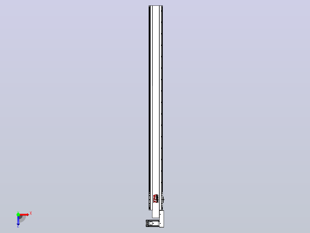皮带直线轴半封闭可选导轨TPA-HNB-120D-110-L1550-MR-C-P40-N3俯视图