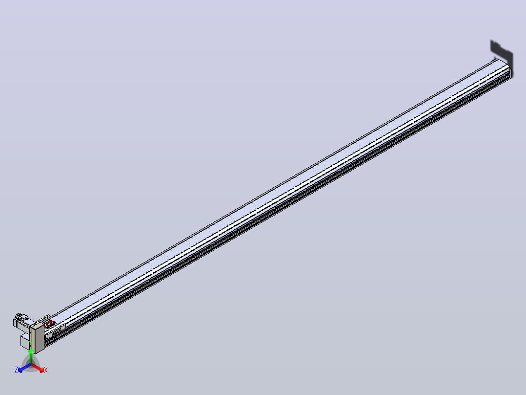 皮带直线轴半封闭可选导轨TPA-HNB-120D-110-L3050-RU-C-P40-N3正等轴测图