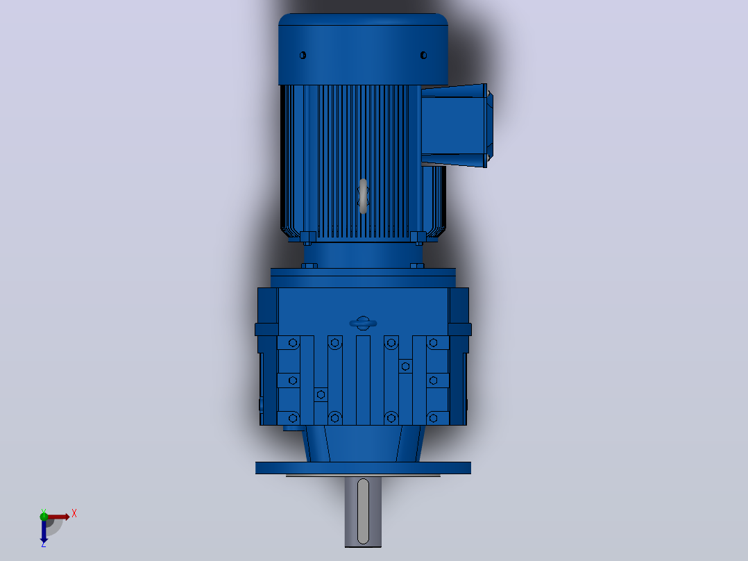 RF97法兰轴伸式安装斜齿轮减速机RF97-YVB5.5-4P-132S-M1-0°-Φ350俯视图