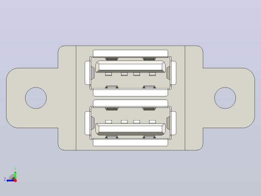 USB-2.0-2端口-类型A-面板安装-110右视缩略图
