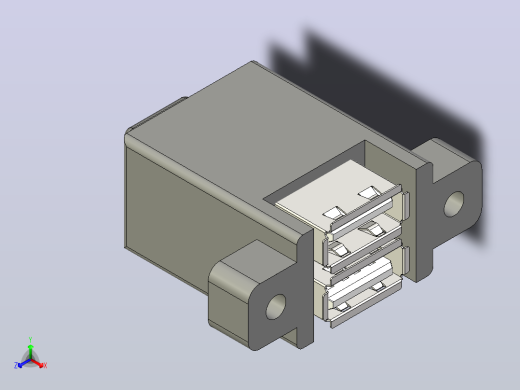 USB-2.0-2端口-类型A-面板安装-110正等轴测缩略图